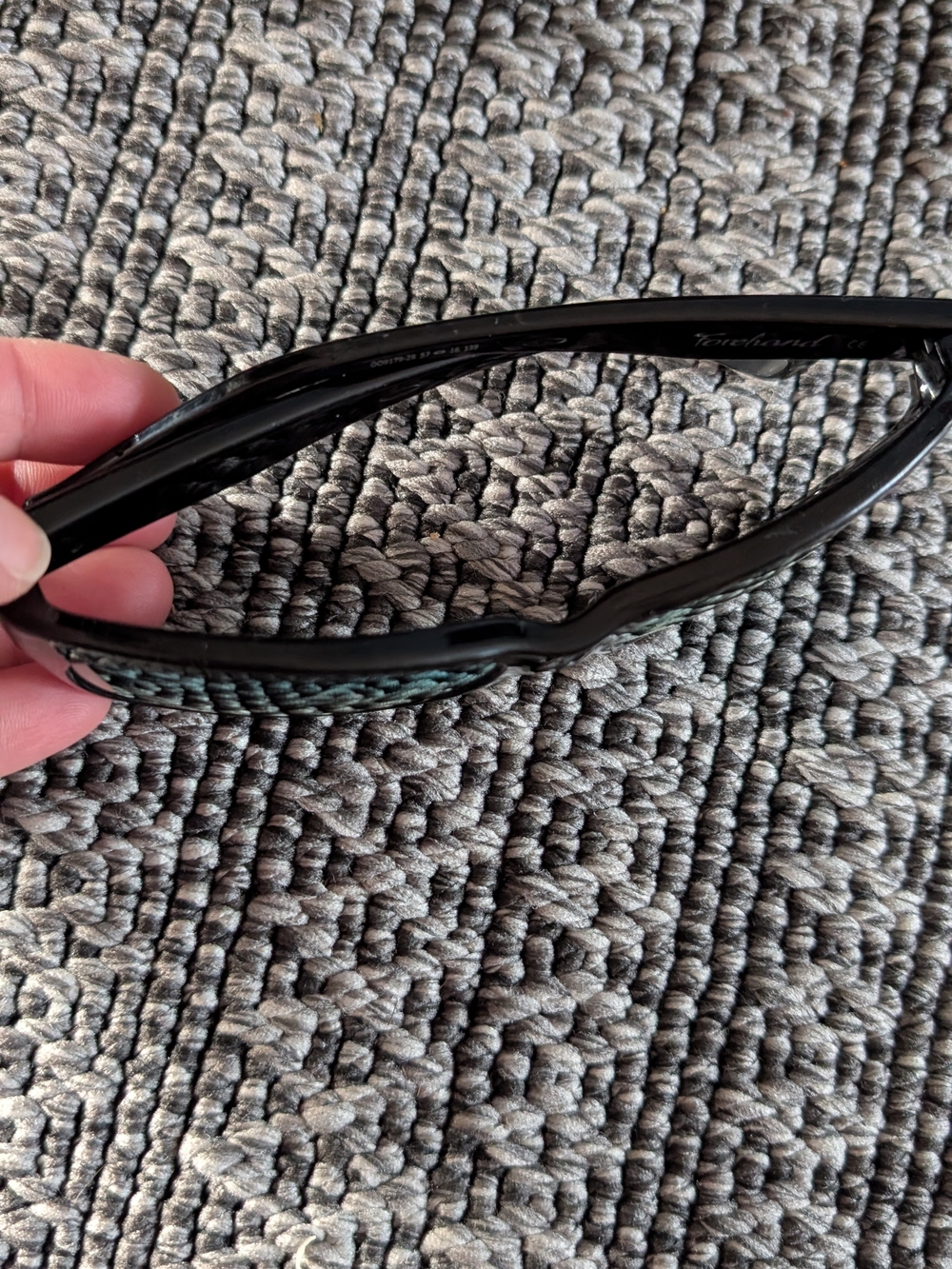 Oakley Black Frame Sunglasses with Green-Blue Mirrored Lenses - Picture 7 of 9